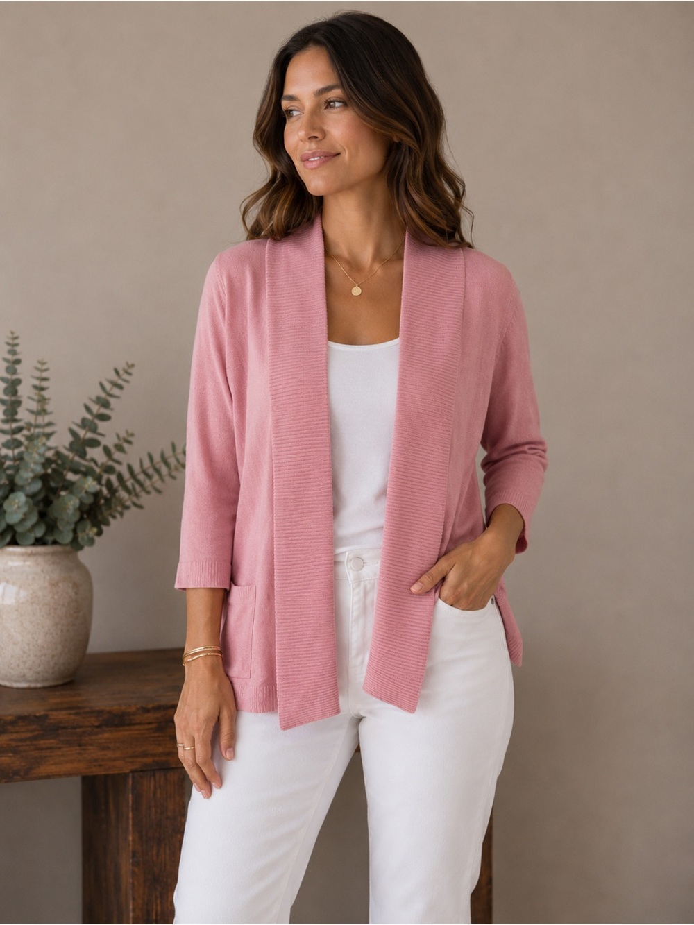 Leo & Nicole Open Front Cardigan size L.